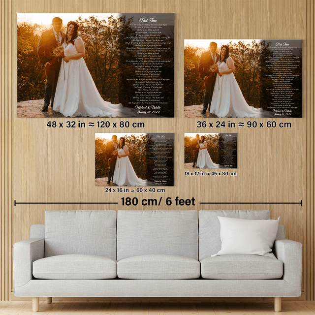 Custom Name Date Photo Song Lyrics On Canvas
