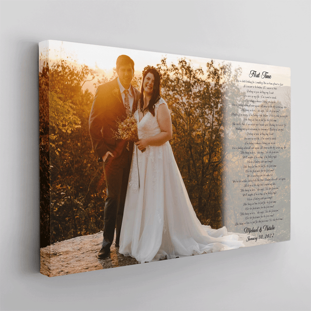 Custom Name Date Photo Song Lyrics On Canvas
