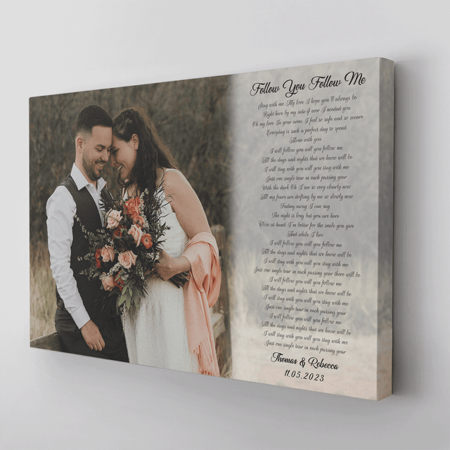 Custom Name Date Photo Song Lyrics On Canvas