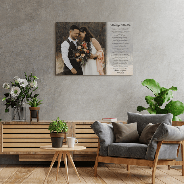 Custom Name Date Photo Song Lyrics On Canvas