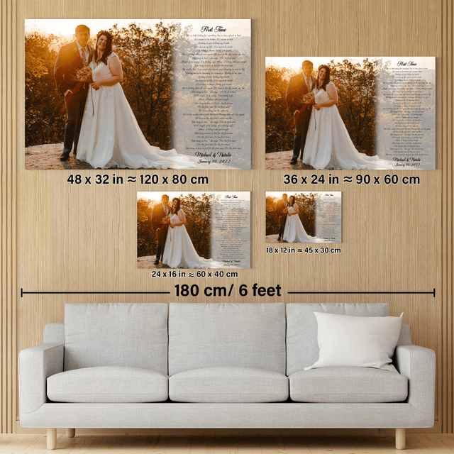 Custom Name Date Photo Song Lyrics On Canvas