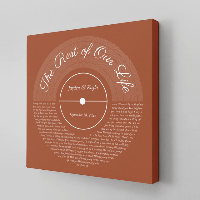 Orang Rusty Vintage Canvas, Custom Song Lyrics & Name