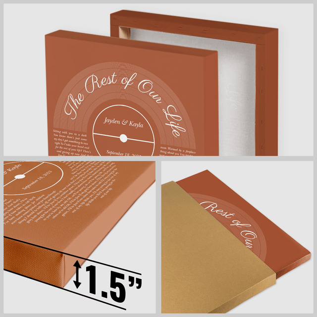 Orang Rusty Vintage Canvas, Custom Song Lyrics & Name