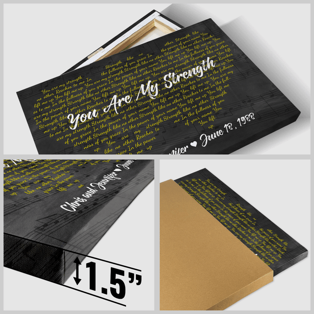 Custom Song Lyric 2 Heart Shape, Customizable Song Name And Text Canvas