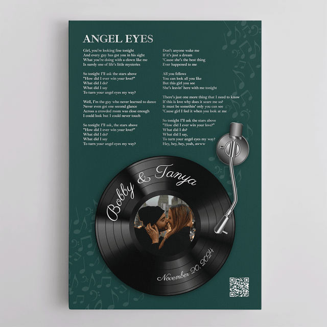 Personalized Song Lyrics On Canvas & Vinyl Record Wall Art