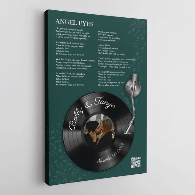 Personalized Song Lyrics On Canvas & Vinyl Record Wall Art