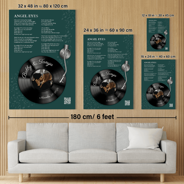 Personalized Song Lyrics On Canvas & Vinyl Record Wall Art