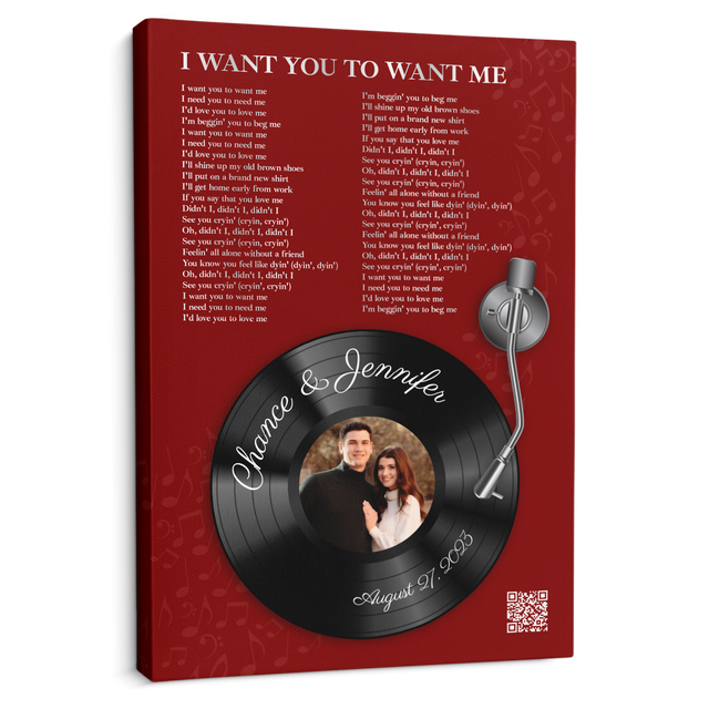 Personalized Photo Collage & Custom Song Lyrics On Canvas Wall Art