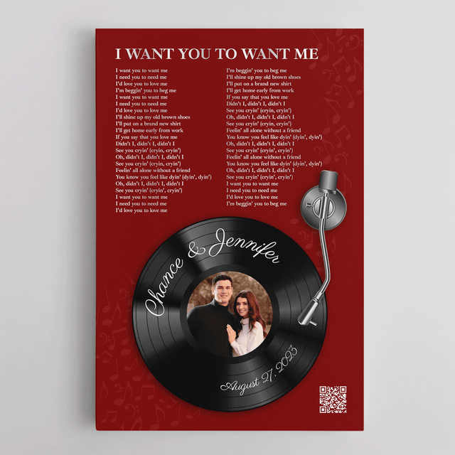 Personalized Photo Collage & Custom Song Lyrics On Canvas Wall Art