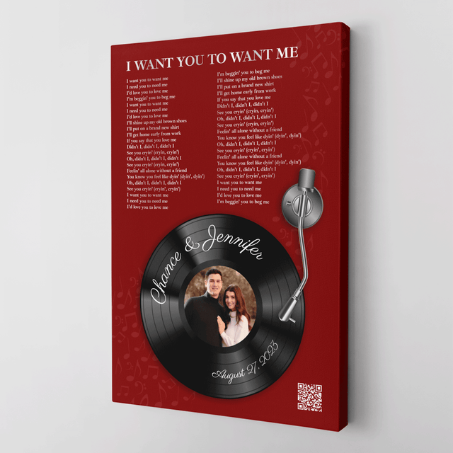 Personalized Photo Collage & Custom Song Lyrics On Canvas Wall Art