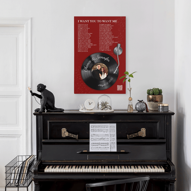 Personalized Photo Collage & Custom Song Lyrics On Canvas Wall Art