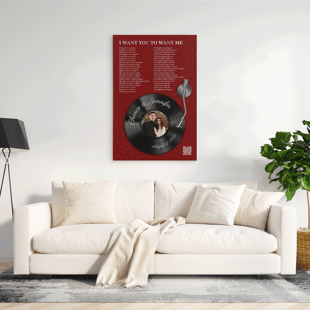Personalized Photo Collage & Custom Song Lyrics On Canvas Wall Art