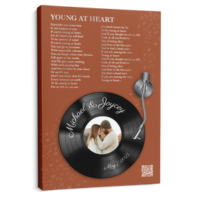 Orange Rust Vinyl Record Canvas - Custom Song Lyrics & Photo