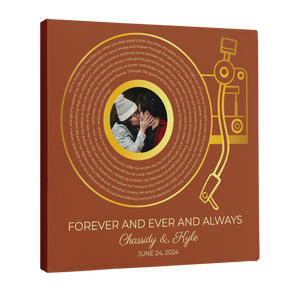 Orang Rusty LP Player Canvas, Personalized Vinyl Record & Photo