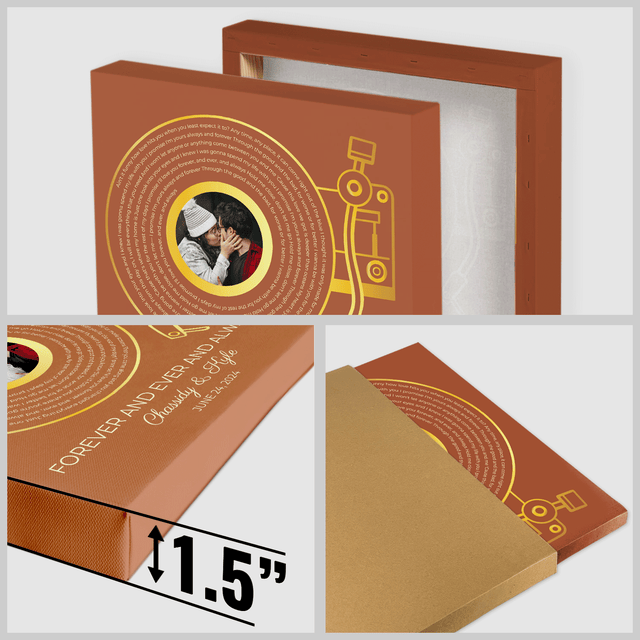 Orang Rusty LP Player Canvas, Personalized Vinyl Record & Photo
