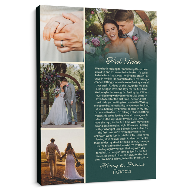 Love Journey Canvas, Personalized Song Lyrics & Photo