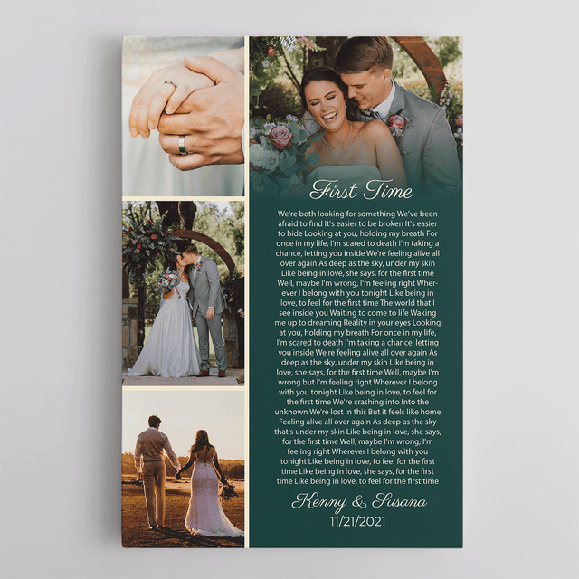 Love Journey Canvas, Personalized Song Lyrics & Photo