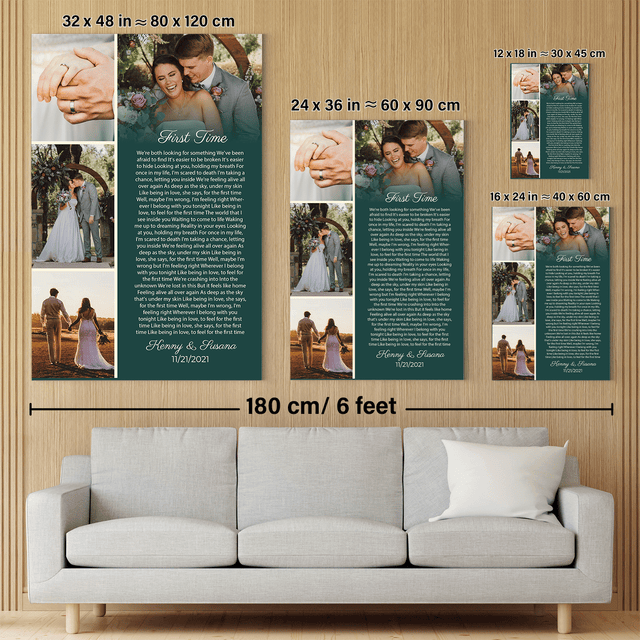Love Journey Canvas, Personalized Song Lyrics & Photo