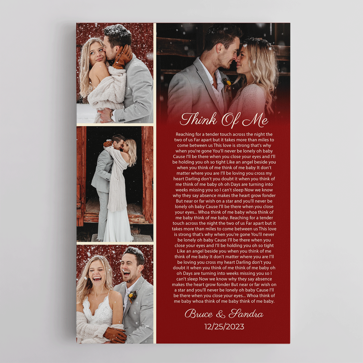 Personalized Photos & Song Lyrics, Meaningful Wall Art