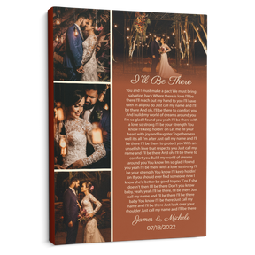 Orang Rusty Love Story Canvas, Custom Photo Collage and Song Lyrics