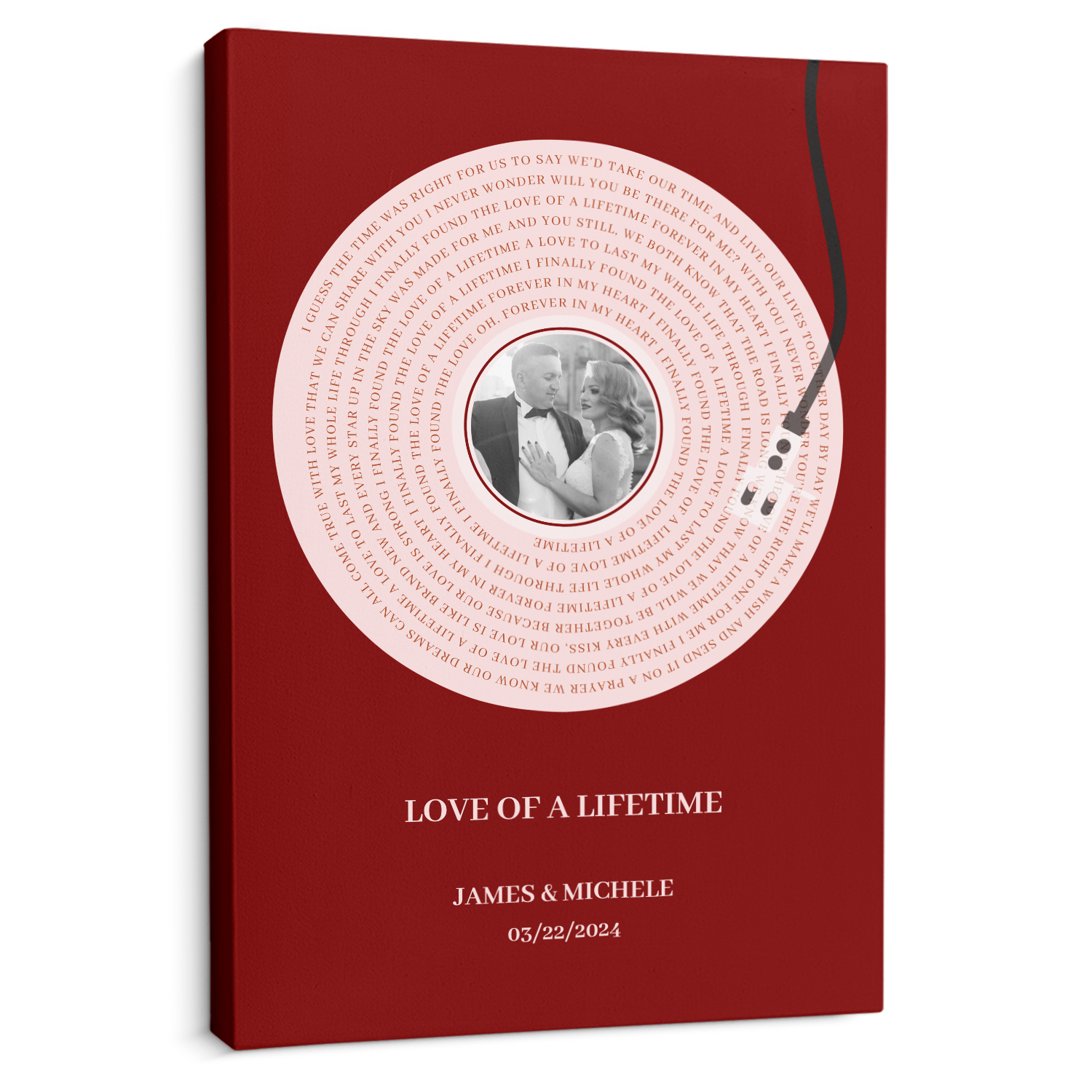 Personalized Vintage LP Player Canvas Print