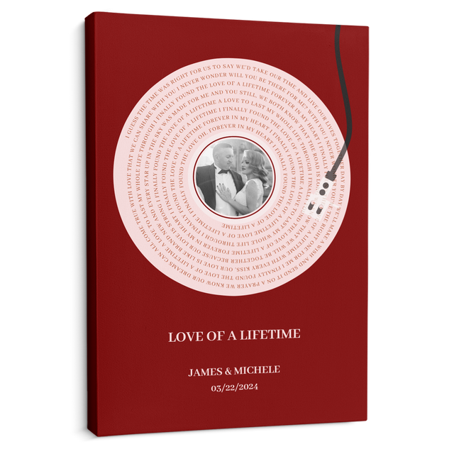 Personalized Vintage LP Player Canvas Print