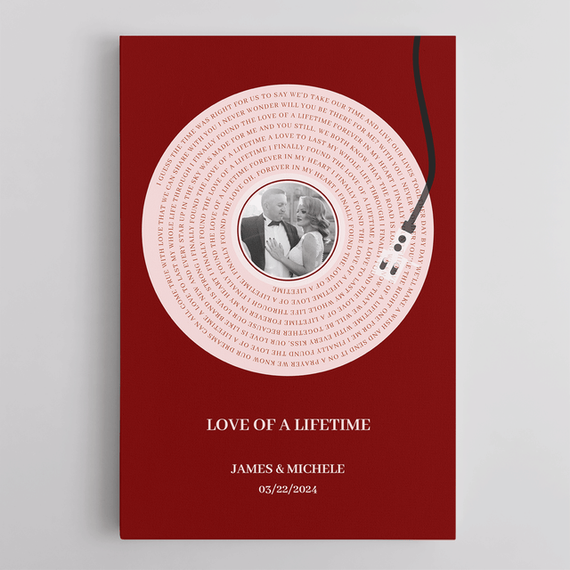 Personalized Vintage LP Player Canvas Print