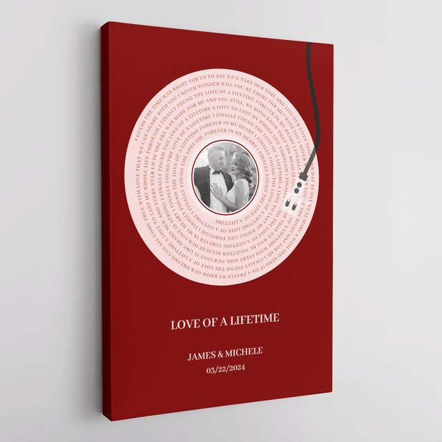 Personalized Vintage LP Player Canvas Print