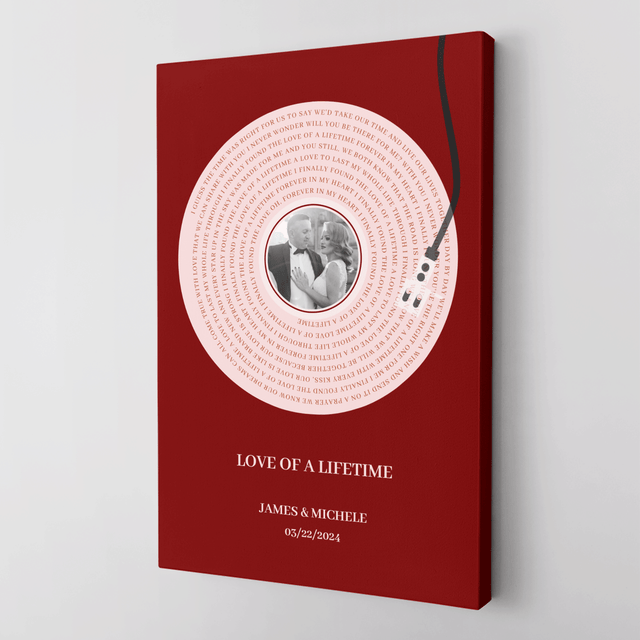 Personalized Vintage LP Player Canvas Print