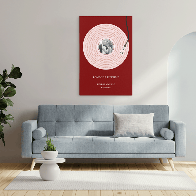 Personalized Vintage LP Player Canvas Print