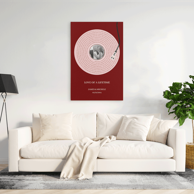 Personalized Vintage LP Player Canvas Print