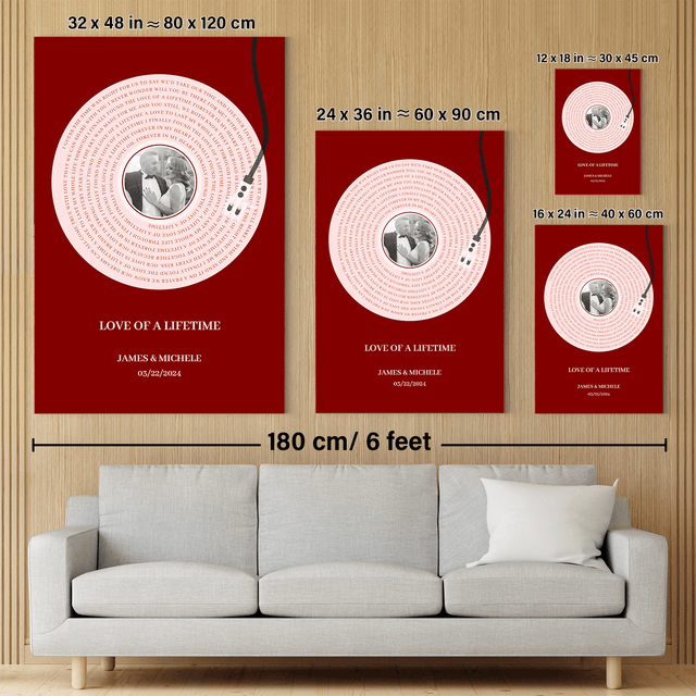 Personalized Vintage LP Player Canvas Print