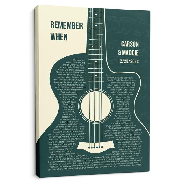 Guitar Shaped Lyrics, Personalized Song Lyrics & Name