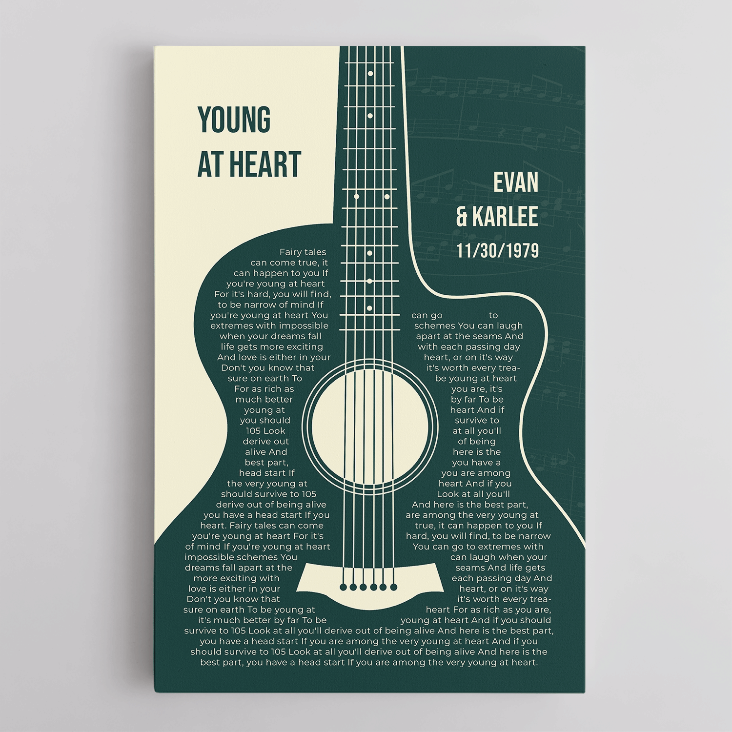 Guitar Shaped Lyrics, Personalized Song Lyrics & Name
