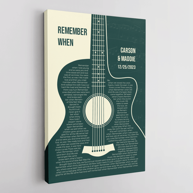 Guitar Shaped Lyrics, Personalized Song Lyrics & Name