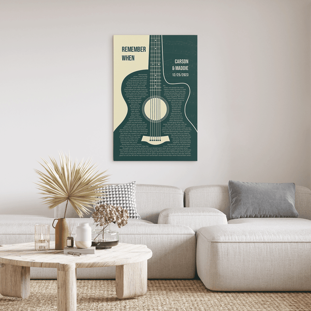 Guitar Shaped Lyrics, Personalized Song Lyrics & Name