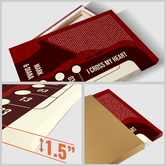 Customize Song Lyrics & Name Maroon Vintage Saxophone Canvas