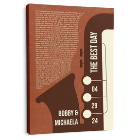 Customize Song Lyrics & Name Orang Rusty Vintage Saxophone Canvas