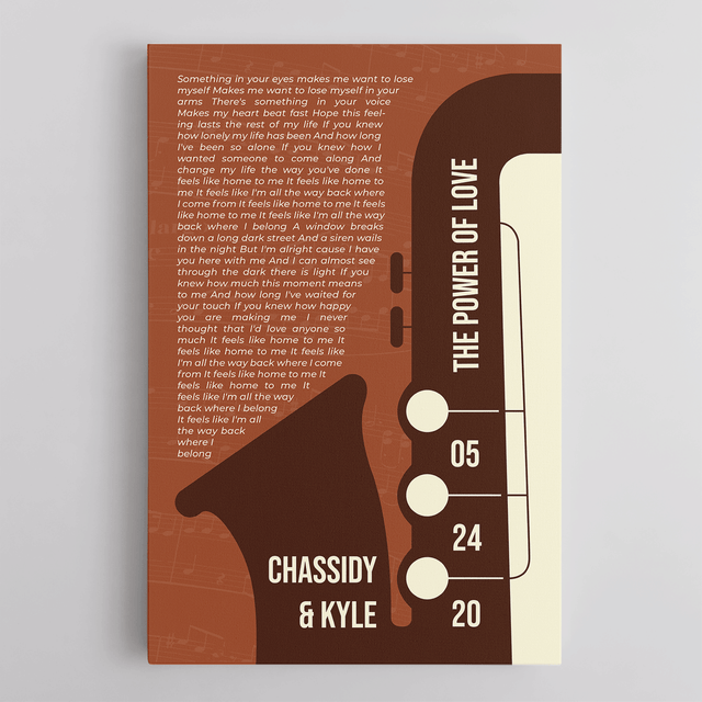 Customize Song Lyrics & Name Orang Rusty Vintage Saxophone Canvas