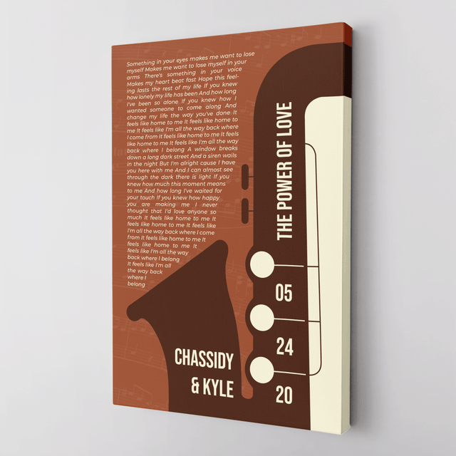 Customize Song Lyrics & Name Orang Rusty Vintage Saxophone Canvas