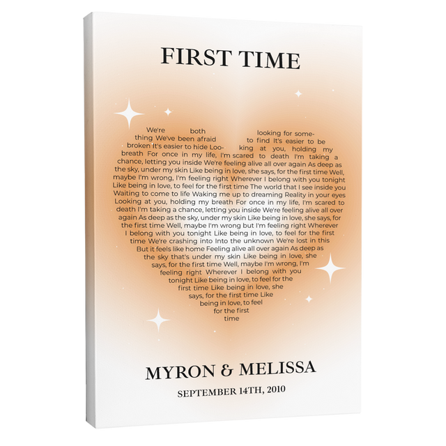 Pastel Sand Heart Shaped Song Lyrics Canvas Print