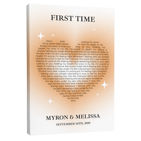 Pastel Sand Heart Shaped Song Lyrics Canvas Print