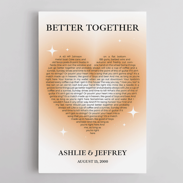 Pastel Sand Heart Shaped Song Lyrics Canvas Print