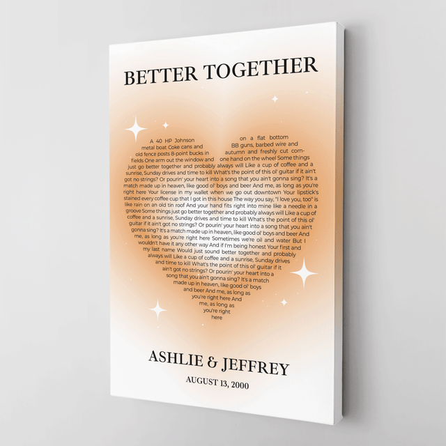 Pastel Sand Heart Shaped Song Lyrics Canvas Print