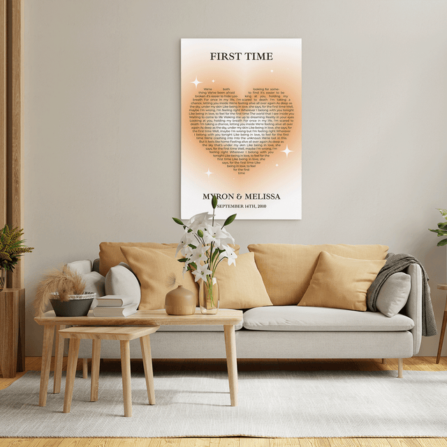 Pastel Sand Heart Shaped Song Lyrics Canvas Print