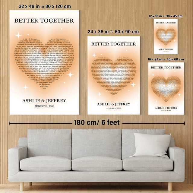 Pastel Sand Heart Shaped Song Lyrics Canvas Print