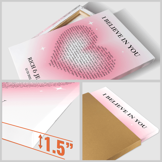 Pastel Pink Heart Shaped Song Lyrics Canvas Print