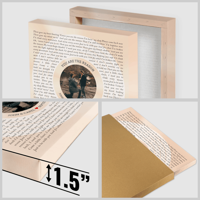 Custom Song Lyrics & Name Circular Photo Pastel Sand Canvas Print