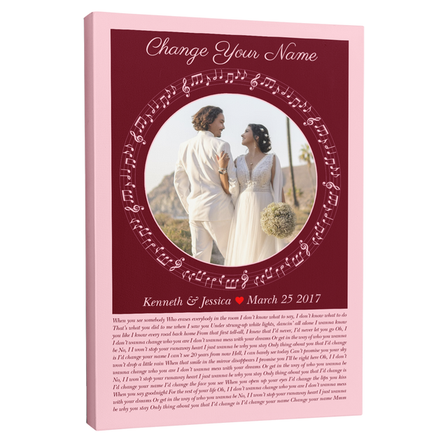 Circular Photo Song Lyrics Tickled Pink Canvas Print