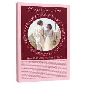 Circular Photo Song Lyrics Tickled Pink Canvas Print